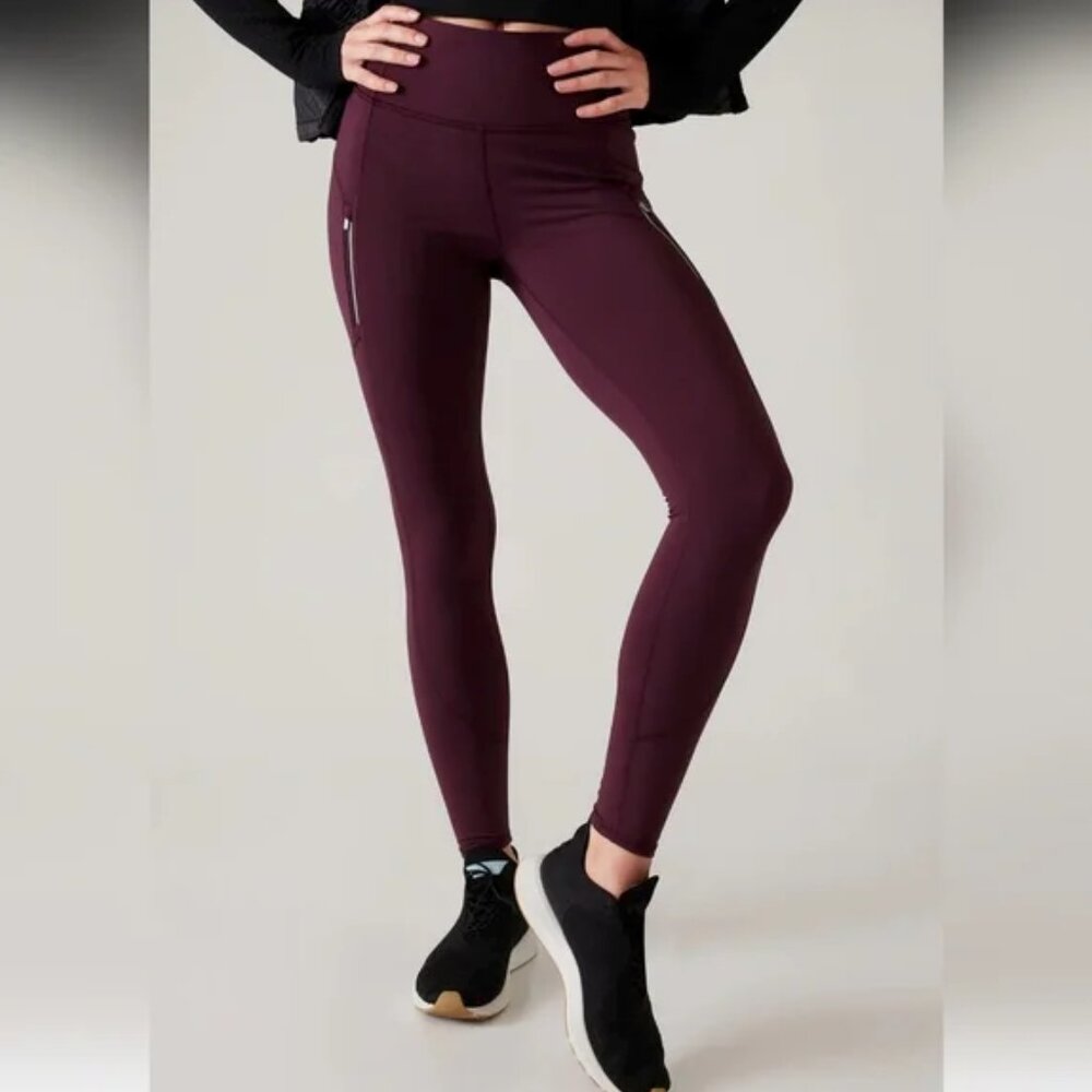 Rainier High Rise Legging in Maroon